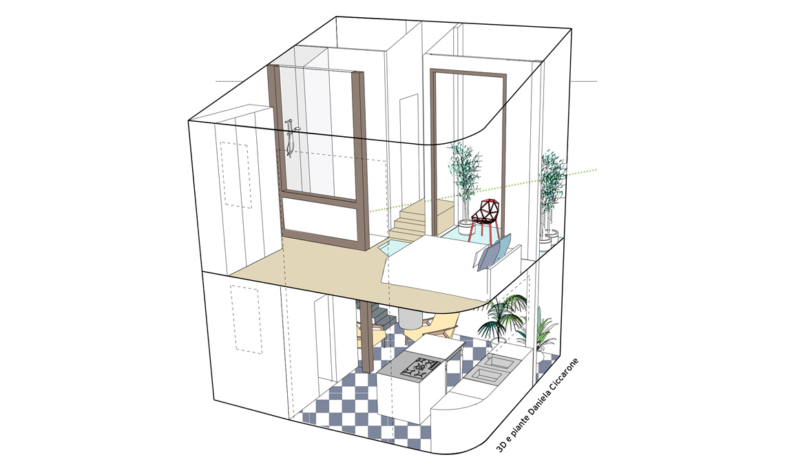 50mq su due piani: la ristrutturazione di una mini casa ...