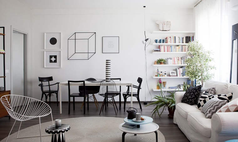 Un bilocale tra nordico e optical