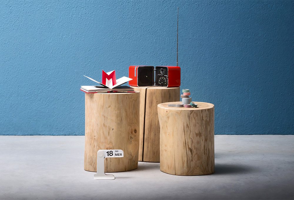 Un ceppo di legno diventa un oggetto di design