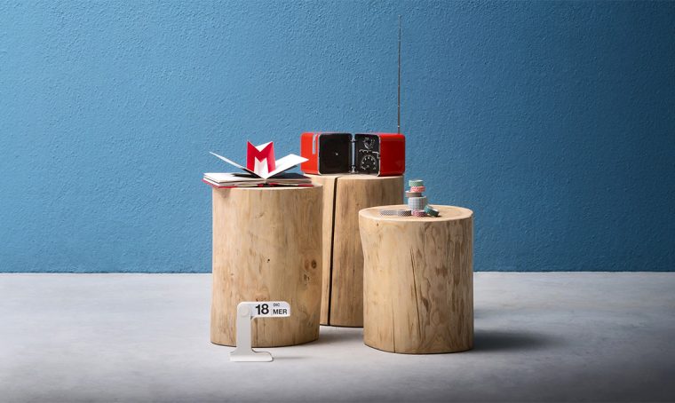 Un ceppo di legno diventa un oggetto di design