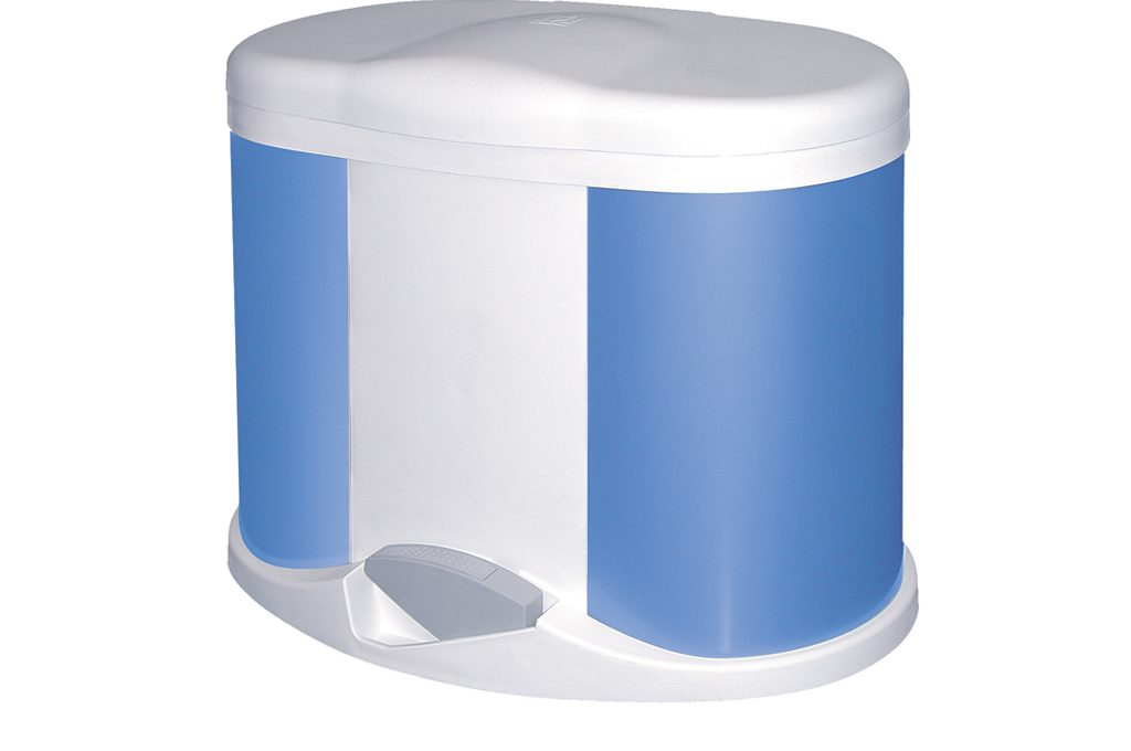 Moderno cestino spazzatura rettangolare per bagno ufficio o cucina Robusto cestino per raccolta plastica carta e altri rifiuti bianco mDesign Elegante pattumiera differenziata 