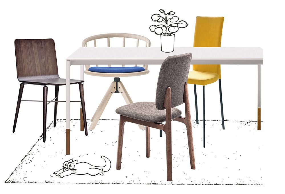 Come abbinare le sedie al tavolo moderno