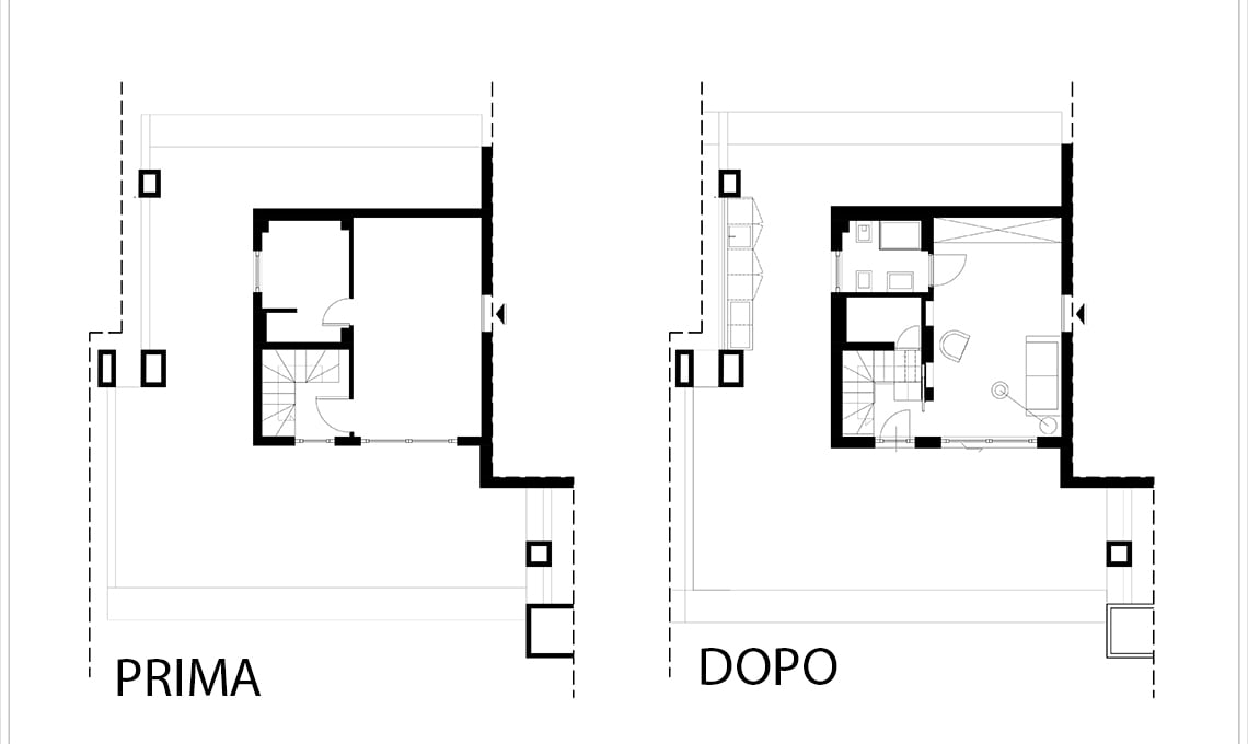 quadrilocale su due piani