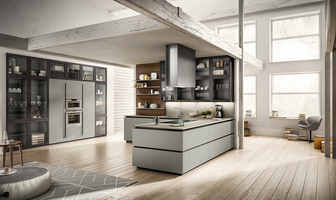 cucina a vista sul living