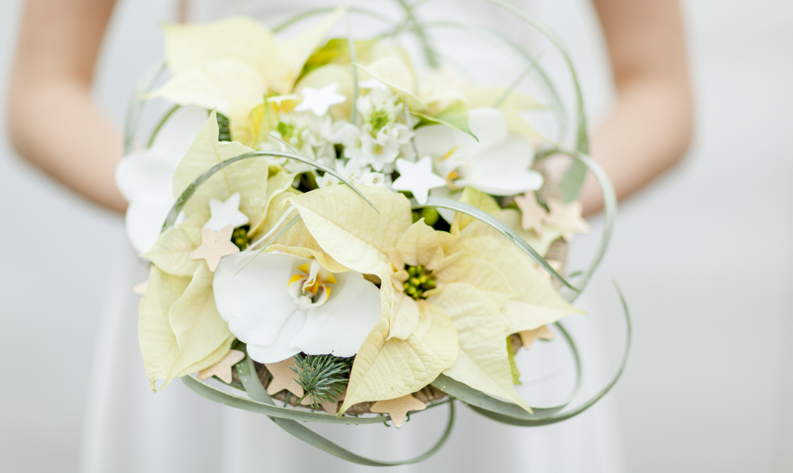 Stella Di Natale Gialla.Bouquet Di Stelle Di Natale Per La Sposa D Inverno Casafacile