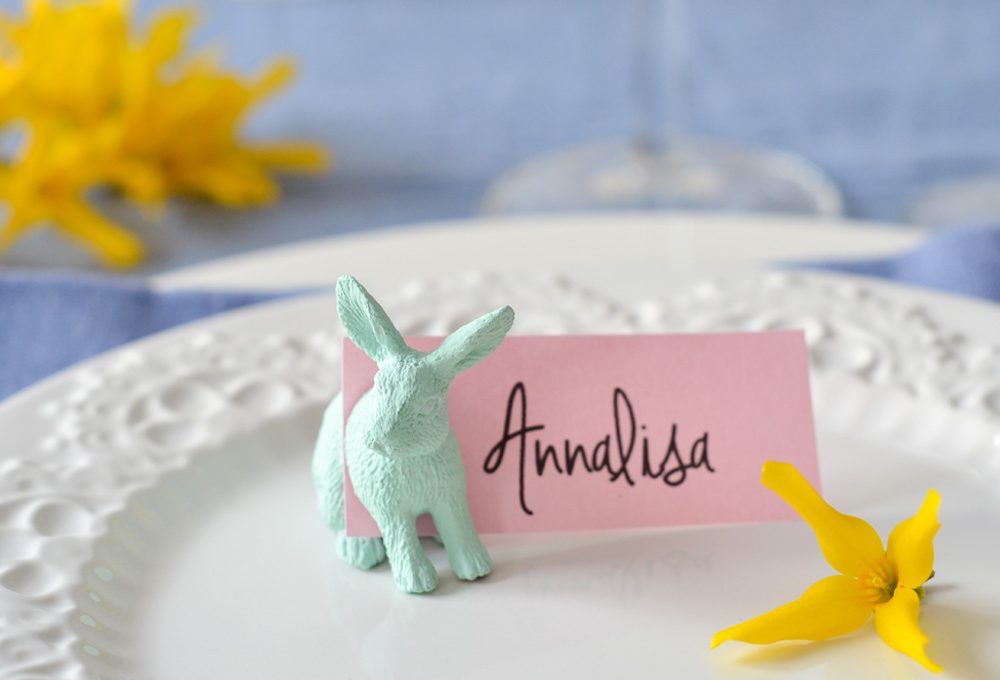 Coniglietti segnaposto per la tavola di Pasqua