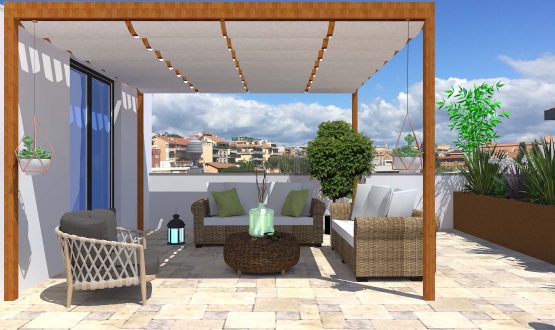 Un terrazzo, quattro stili.