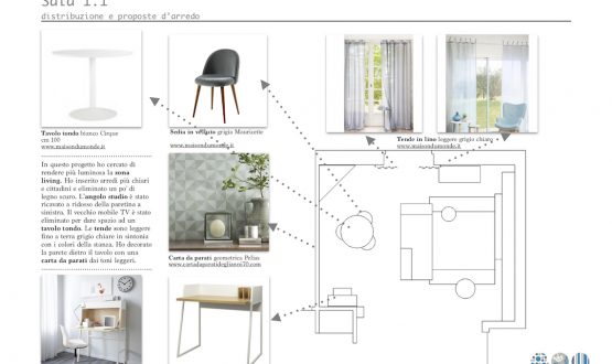 Relooking sala con angolo studio  – Casa di M.