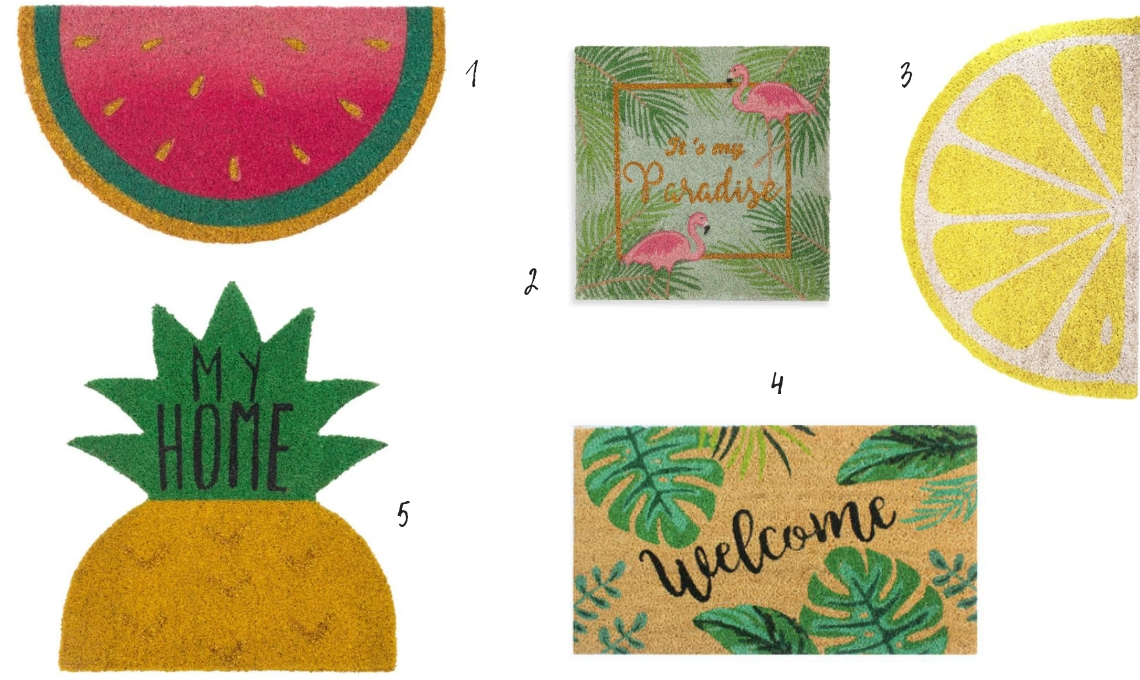 Zerbino Personalizzato Con Motivo Ananas 45x75 Cm, Antiscivolo, Lavabile, Per Interno/esterno, Ingresso E Cucina