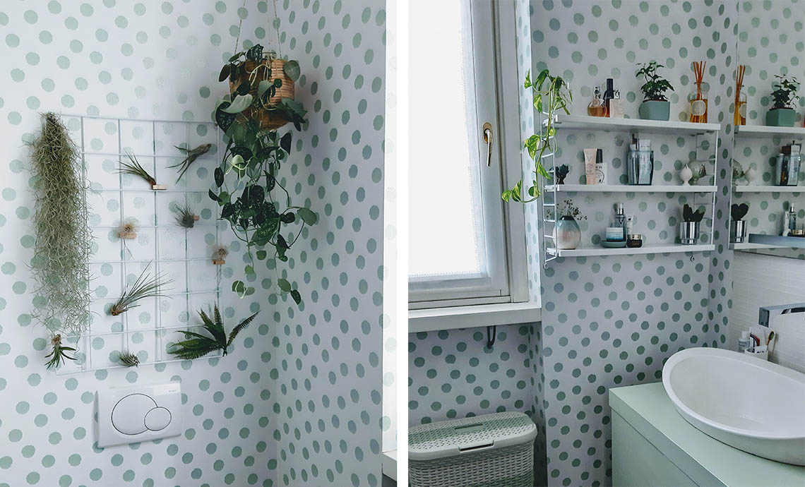 Carta da parati in bagno