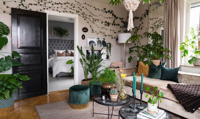 Convertirsi al verde: le piante diventano elemento décor di una casa svedese