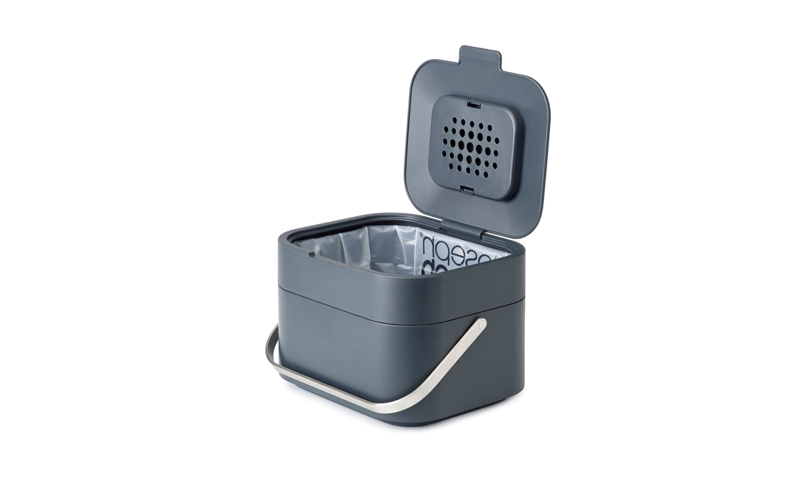 Mini Pattumiera Sospensione Grigia – 14,5×12,5×14,9 Cm – In Polipropilene – Per Cucina, Bagno E Ufficio