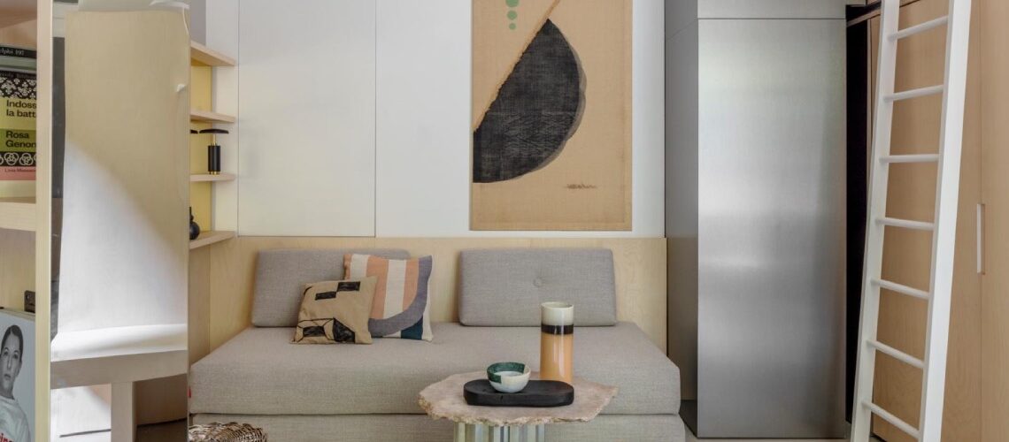 Lusso semplice in 40 mq: spazi trasformisti, su misura