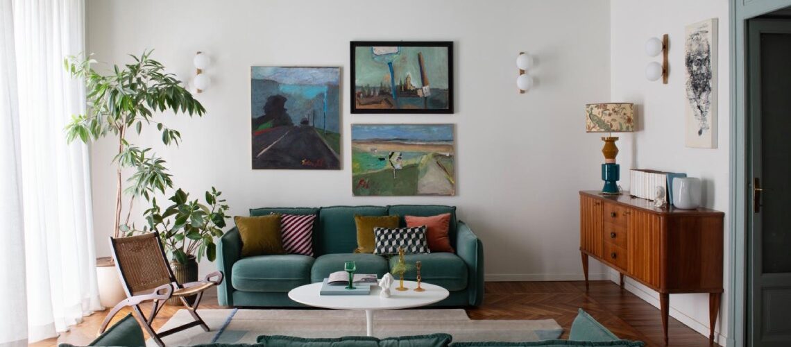 Un appartamento new art déco, con una passione per il verde