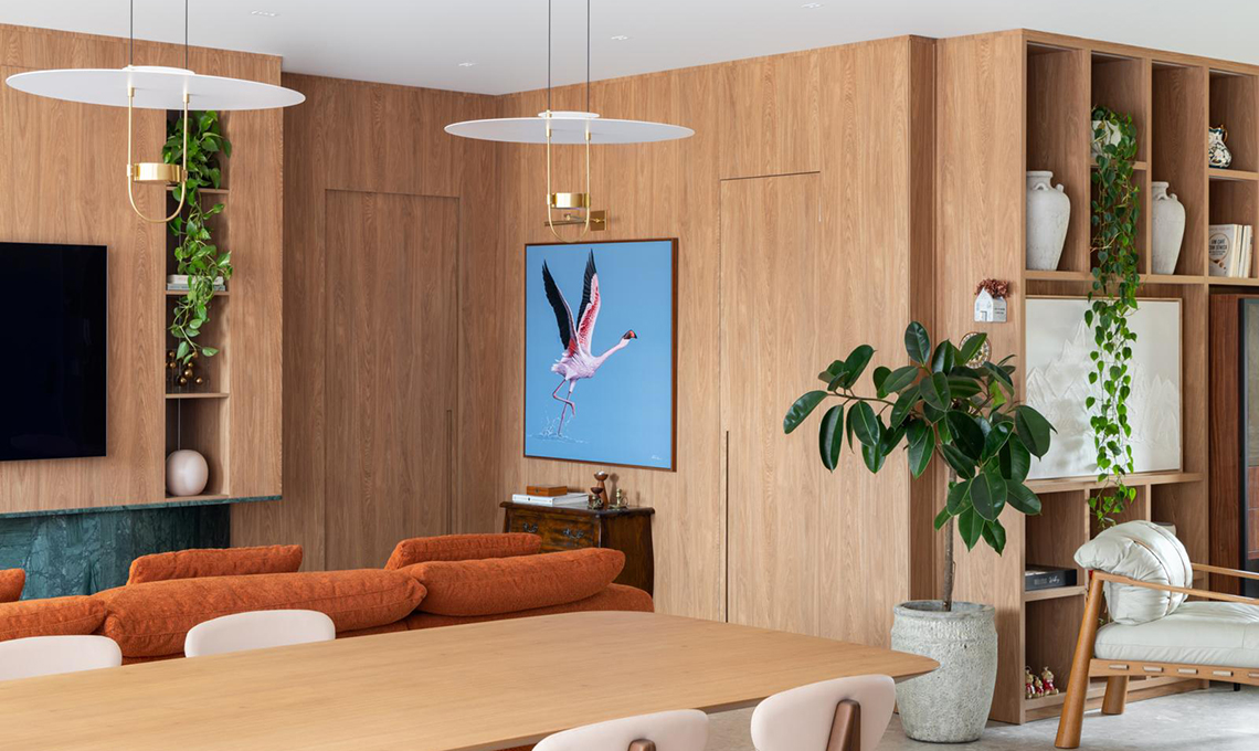 zona giorno boiserie legno