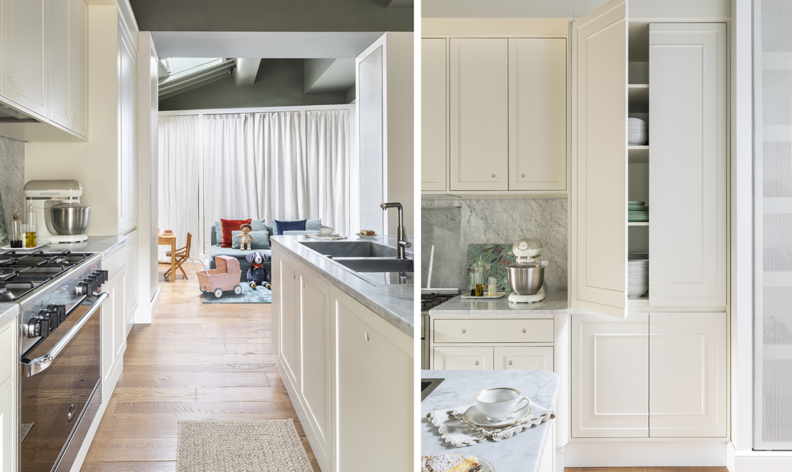 Cucina bianca con isola