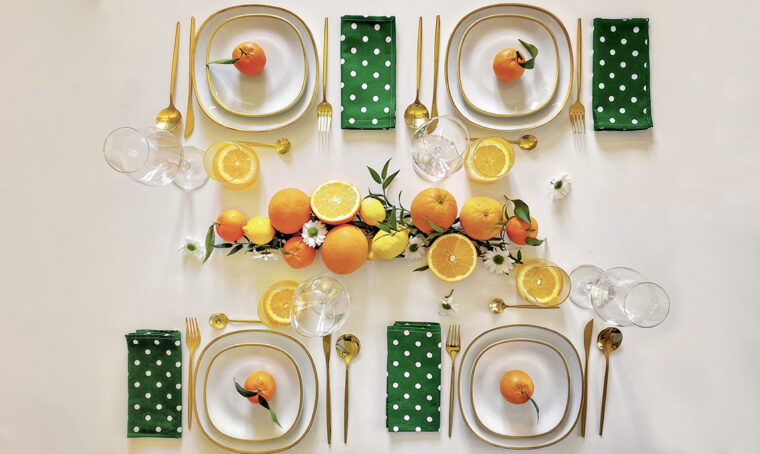 Come decorare la tavola usando arance e limoni