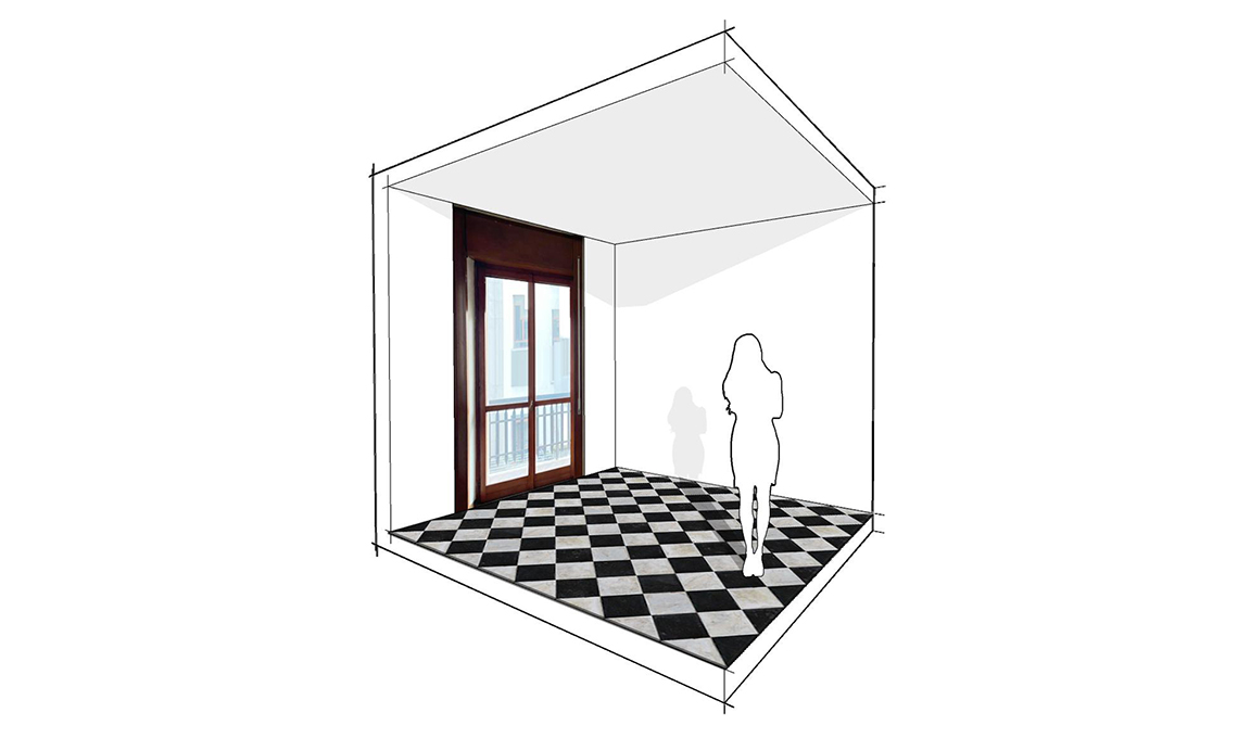 arredare con pavimento bianco e nero